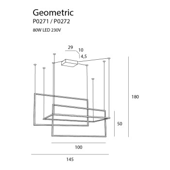 Maxlight Geometric fehér LED függesztett lámpa (MAX-P0272) LED 3 izzós IP20