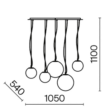 Maytoni Basic form fehér függesztett lámpa (MAY-MOD321PL-05W1) E27 5 izzós IP20