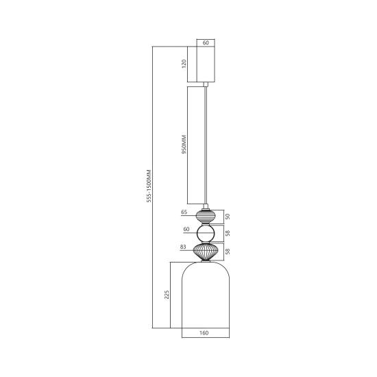 Milagro Arte fekete-színes LED függesztett lámpa (MIL-ML0358) LED 1 izzós IP20