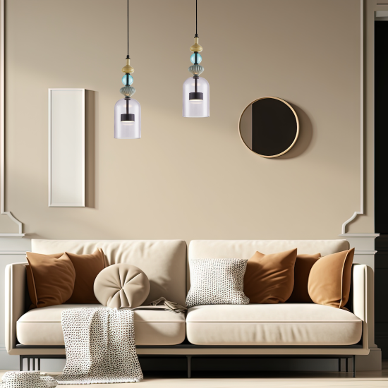 Milagro Arte fekete-színes LED függesztett lámpa (MIL-ML0360) LED 1 izzós IP20