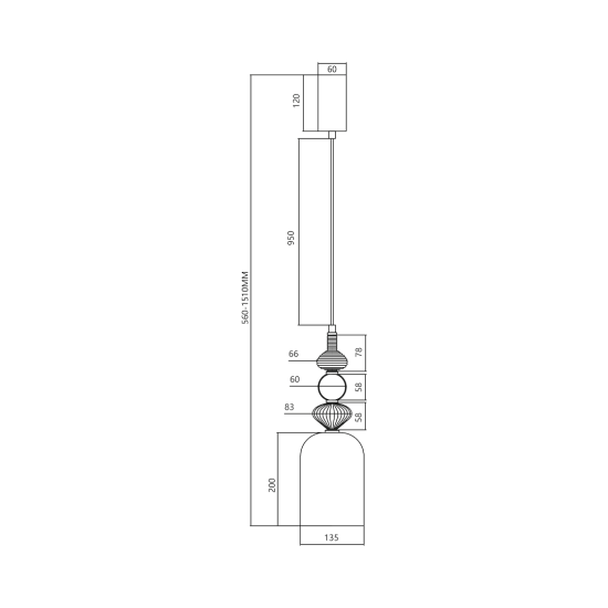 Milagro Arte fekete-színes LED függesztett lámpa (MIL-ML0360) LED 1 izzós IP20