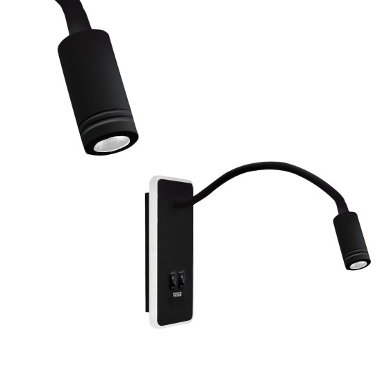 Milagro Base fekete LED fali lámpa  (MIL-ML63500) LED 1 izzós IP20