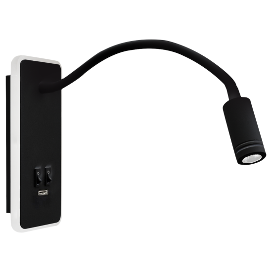 Milagro Base fekete LED fali lámpa  (MIL-ML63500) LED 1 izzós IP20