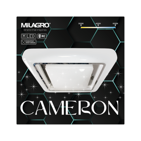 Milagro Cameron fehér távirányítós LED mennyezeti lámpa (MIL-ML7938) LED 1 izzós IP20