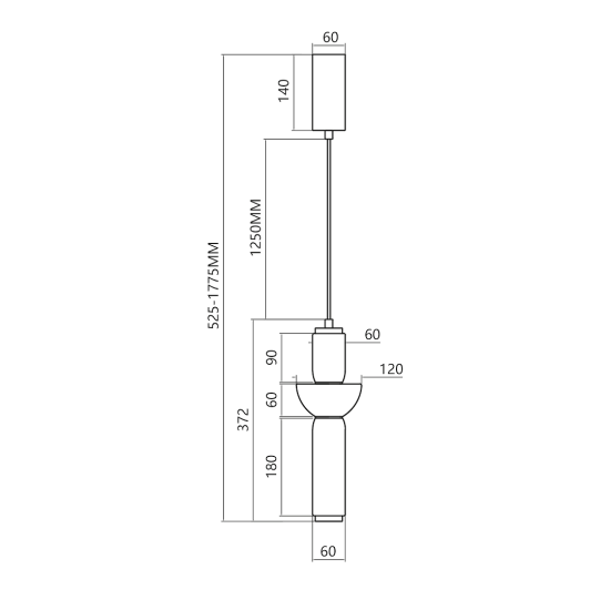 Milagro Campo fekete LED függesztett lámpa (MIL-ML0356) LED 1 izzós IP20