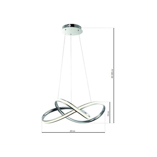 Milagro Cappio króm LED függesztett lámpa (MIL-ML3806) LED 1 izzós IP20