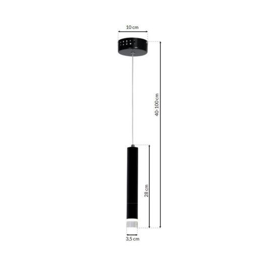 Milagro Carbon fekete LED függesztett lámpa (MIL-ML182) LED 1 izzós IP20
