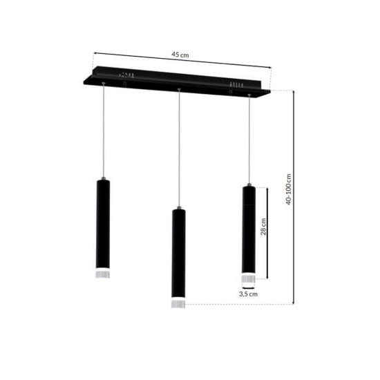 Milagro Carbon fekete LED függesztett lámpa (MIL-ML183) LED 1 izzós IP20