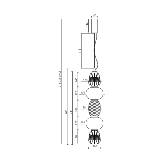 Milagro Caro króm-fehér LED függesztett lámpa (MIL-ML0362) LED 1 izzós IP20