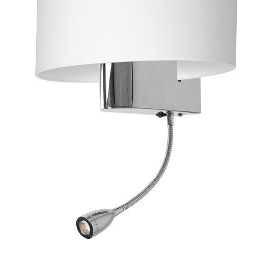 Milagro Casino fehér-króm fali lámpa (MIL-ML6372) E27+LED 2 izzós IP20