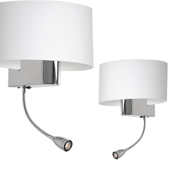Milagro Casino fehér-króm fali lámpa (MIL-ML6372) E27+LED 2 izzós IP20