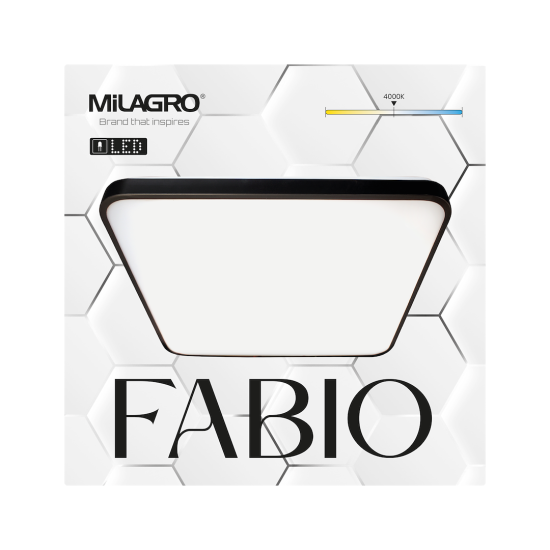 Milagro Fabio fehér-fekete LED mennyezeti lámpa (MIL-ML7935) LED 1 izzós IP20