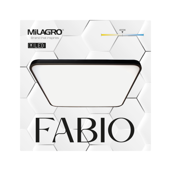 Milagro Fabio fehér-fekete LED mennyezeti lámpa (MIL-ML7937) LED 1 izzós IP20