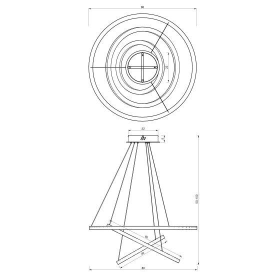 Milagro Galaxia arany LED függesztett lámpa (MIL-ML8425) LED 1 izzós IP20