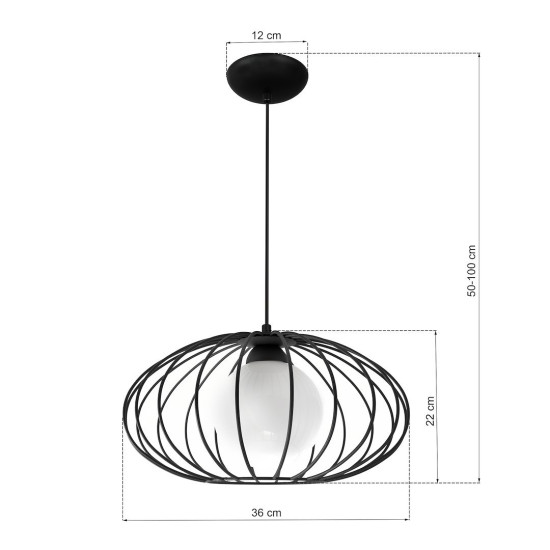 Milagro Kronos Black fekete-fehér függesztett lámpa (MIL-MLP4422) E14 1 izzós IP20