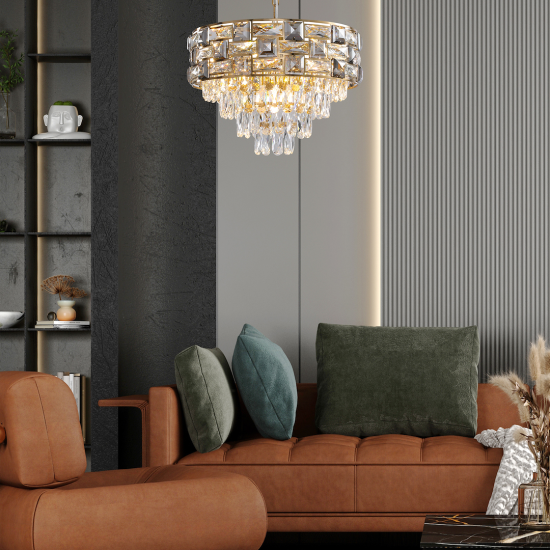 Milagro Luxuria arany kristály függesztett lámpa (MIL-ML8895) E14 9 izzós IP20