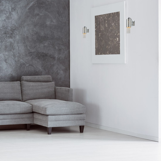 Milagro Moonlight króm-füstszínű kristály fali lámpa  (MIL-ML4362) E14 1 izzós IP20