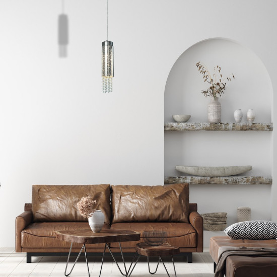 Milagro Moonlight króm-füstszínű kristály függesztett lámpa (MIL-ML4363) E14 1 izzós IP20