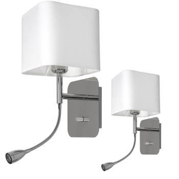 Milagro Napoli fehér-króm fali lámpa (MIL-ML63600) E27+LED 2 izzós IP20