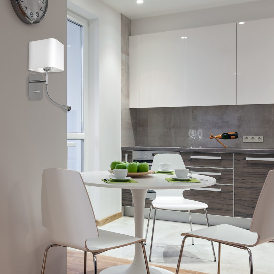 Milagro Napoli fehér-króm fali lámpa (MIL-ML63600) E27+LED 2 izzós IP20