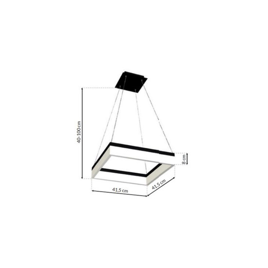 Milagro Nero fekete LED függesztett lámpa (MIL-ML081) LED 1 izzós IP20