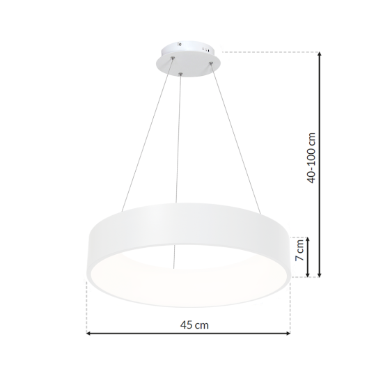 Milagro Ohio fehér LED függesztett lámpa (MIL-ML6357) LED 1 izzós IP20