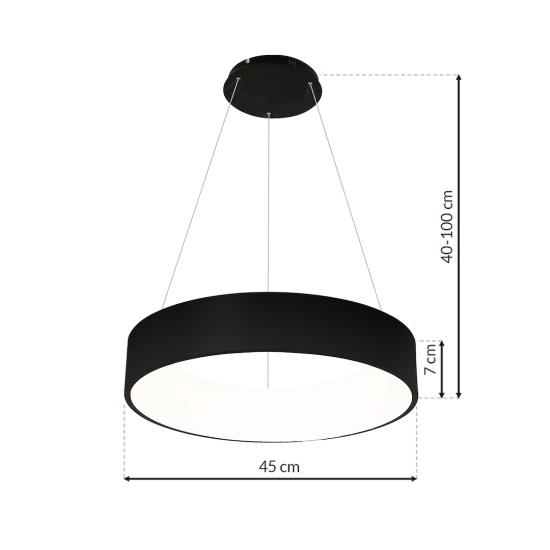 Milagro Ohio fekete LED függesztett lámpa (MIL-ML6358) LED 1 izzós IP20