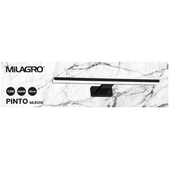 Milagro Pinto fekete-fehér LED képvilágító (MIL-ML8236) LED 1 izzós IP20