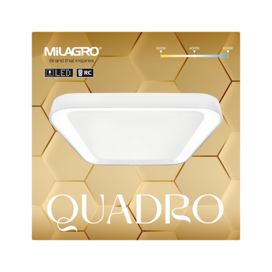 Milagro Quadro fehér távirányítós LED mennyezeti lámpa (MIL-ML7928) LED 1 izzós IP20