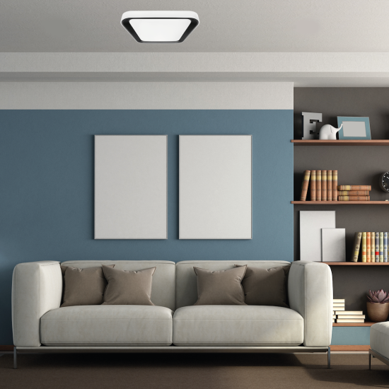 Milagro Quadro fehér-fekete távirányítós LED mennyezeti lámpa (MIL-ML7929) LED 1 izzós IP20