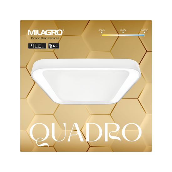 Milagro Quadro fehér távirányítós LED mennyezeti lámpa (MIL-ML7931) LED 1 izzós IP20