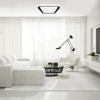 Milagro Quadro fehér-fekete távirányítós LED mennyezeti lámpa (MIL-ML7932) LED 1 izzós IP20
