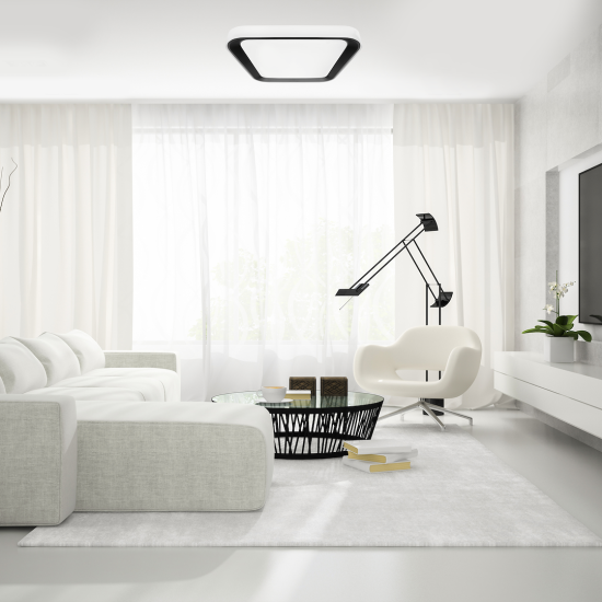 Milagro Quadro fehér-fekete távirányítós LED mennyezeti lámpa (MIL-ML7932) LED 1 izzós IP20