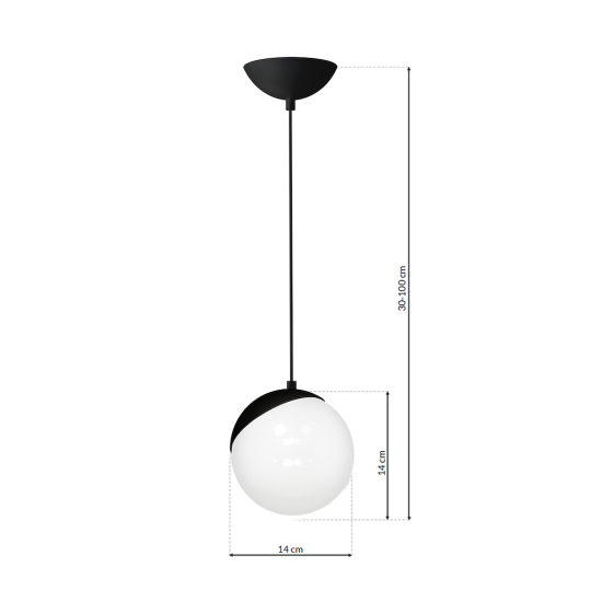 Milagro Sfera fekete-fehér függesztett lámpa (MIL-MLP5739) E14 1 izzós IP20