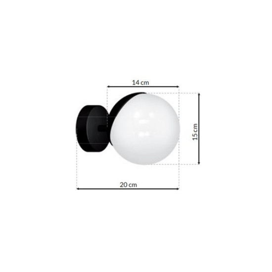 Milagro Sfera fekete-fehér fali lámpa (MIL-MLP8854) E14 1 izzós IP20