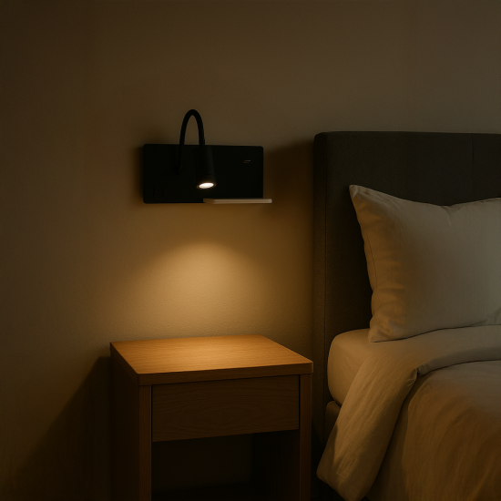 Milagro Shelf fekete LED fali lámpa  (MIL-ML6344) LED 1 izzós IP20