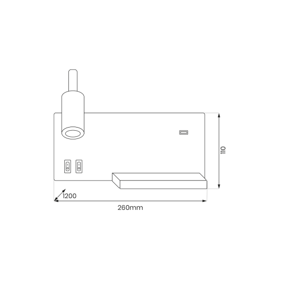 Milagro Shelf fekete LED fali lámpa  (MIL-ML6344) LED 1 izzós IP20