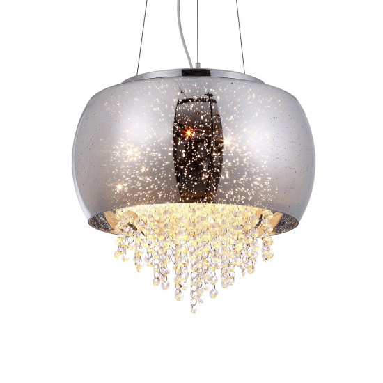 Milagro Starlight króm-füstszínű kristály függesztett lámpa (MIL-ML241) E14 3 izzós IP20