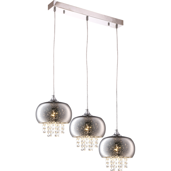 Milagro Starlight króm-füstszínű kristály függesztett lámpa (MIL-ML3787) E14 3 izzós IP20