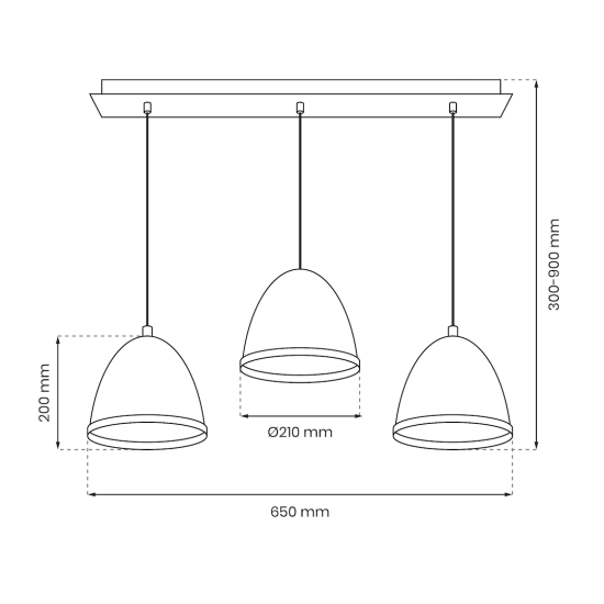 Milagro Studio fehér-barna függesztett lámpa (MIL-MLP8848) E27 3 izzós IP20