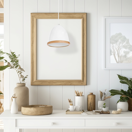 Milagro Studio fehér-barna függesztett lámpa (MIL-MLP8850) E27 1 izzós IP20