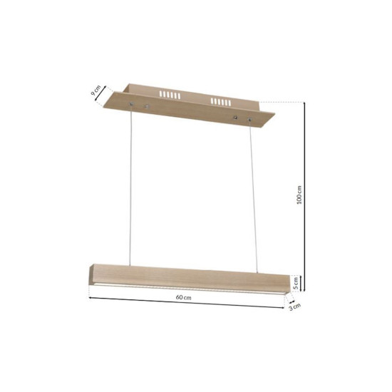Milagro Timber barna LED függesztett lámpa (MIL-MLP567) LED 1 izzós IP20