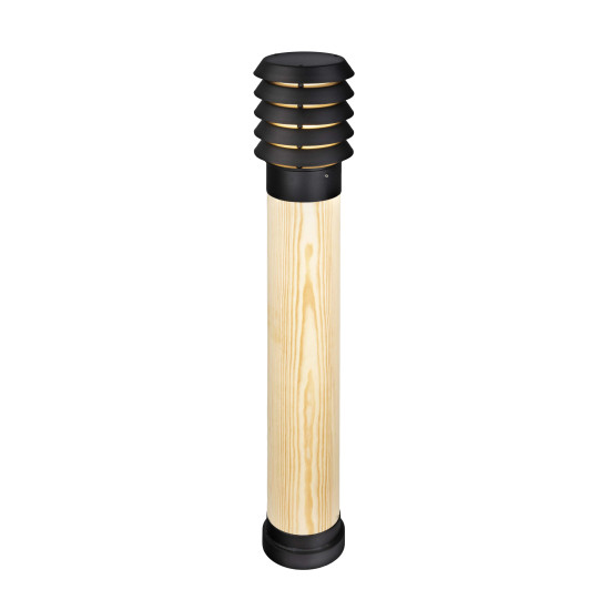 Norlys Alta Wood natúr-fekete kültéri állólámpa (NO-1443BL) E27 1 izzós IP65