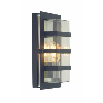 Norlys Boden fekete-átlátszó kültéri fali lámpa (NO-862B) E27 1 izzós IP54