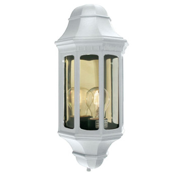 Norlys Genova mini fehér-átlátszó kültéri fali lámpa (NO-175W) E27 1 izzós IP54
