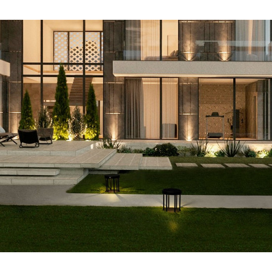 Nova Luce Aigo  fekete LED kültéri állólámpa (NL-9030581) LED 1 izzós IP65