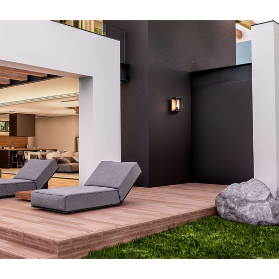 Nova Luce Pacific  fekete-átlátszó kültéri fali lámpa (NL-9030601) E27 1 izzós IP65
