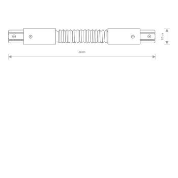 Nowodvorski Profile  Egyfázisú sínes rendszer mennyezeten kívüli flexibilis toldóelem (TL-8382)   IP20
