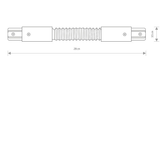 Nowodvorski Profile  Egyfázisú sínes rendszer mennyezeten kívüli flexibilis toldóelem (TL-8383)   IP20
