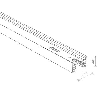 Nowodvorski Profile  Egyfázisú sínes rendszer mennyezetre szerelhető sínelem 1 méter (TL-9013)   IP20